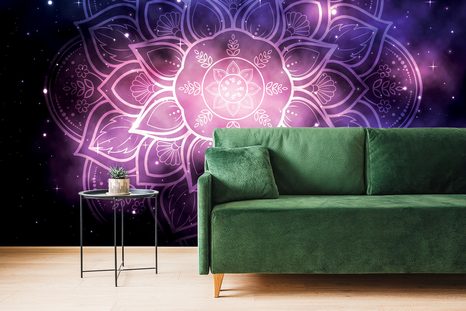 TAPETE MANDALA MIT DEM HINTERGRUND DER GALAXIE - TAPETEN MIT FENG SHUI-MOTIVEN - TAPETEN