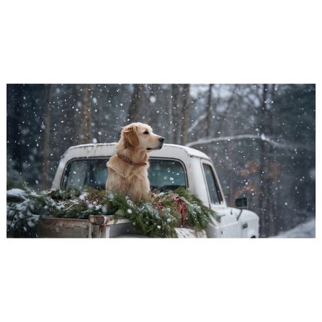 VÁNOČNÍ OBRAZ ADVENTNÍ PES V ZIMĚ - VÁNOČNÍ A ZIMNÍ OBRAZY - PICTURES