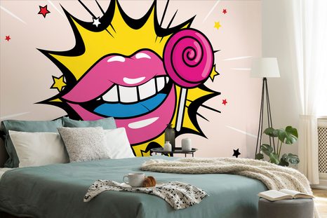SELBSTKLEBENDE TAPETE SÜSSER POP-ART-LOLLI - SELBSTKLEBENDE TAPETEN - TAPETEN