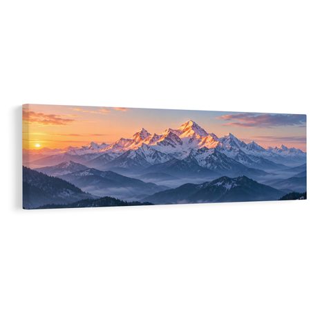 OBRAZ ALPSKÉ PANORAMA PŘI VÝCHODU SLUNCE - PICTURES MOUNTAINS - PICTURES