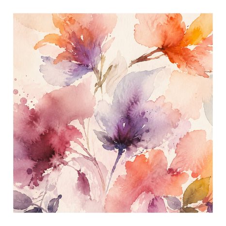 CANVASTAVLA SKIRA AKVARELLBLOMMOR - BLOMTAVLOR - TAVLOR