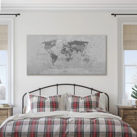 OBRAZ NA KORKU MAPA SVĚTA VE VINTAGE PROVEDENÍ - PICTURES ON CORK - PICTURES