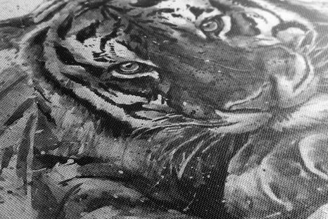 OBRAZ PREDÁTOR ZVÍŘAT V ČERNOBÍLÉM PROVEDENÍ - ČERNOBÍLÉ OBRAZY - OBRAZY