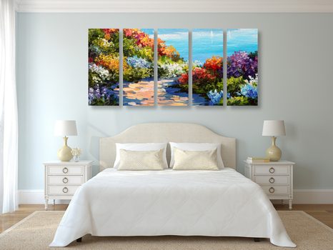 5-DIELNY OBRAZ KVETINOVÉ MORE - OBRAZY PRÍRODY A KRAJINY - OBRAZY