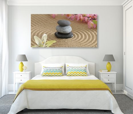 OBRAZ ZEN KAMENY V PÍSKU - OBRAZY FENG SHUI - OBRAZY