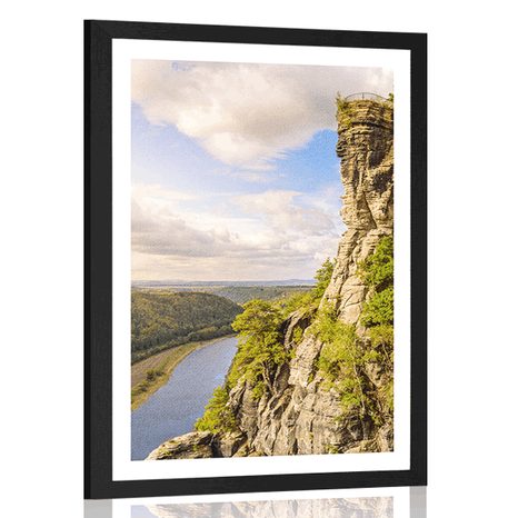 POSTER MIT PASSEPARTOUT BLICK AUF DIE ELBE - NATUR - POSTER