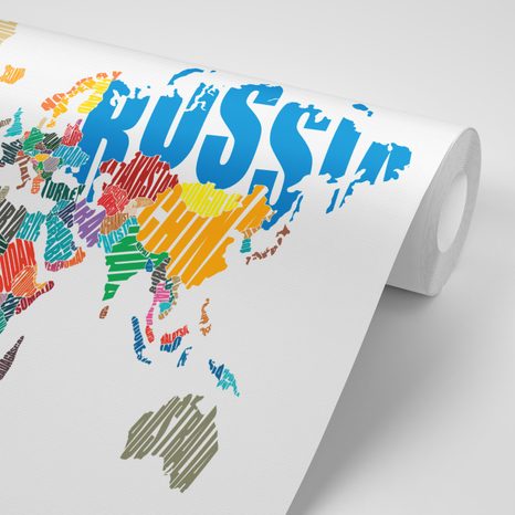 WALLPAPER WORLD MAP MADE OF TEXTS - WALLPAPERS MAPS - WALLPAPERS