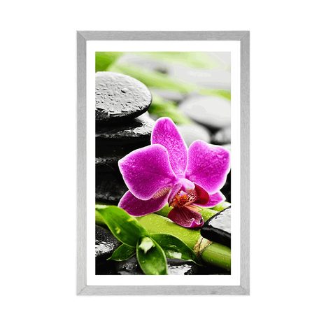 POSTER – NATURA MORTA WELLNESS CON ORCHIDEA VIOLA - FENG SHUI - POSTER