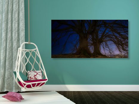 КАРТИНА НА ПЛАТНО – ДЪРВЕТА В НОЩНАТА ЗЕМЯ - КАРТИНИ НА ПРИРОДАТА И ПЕЙЗАЖИ - КАРТИНИ