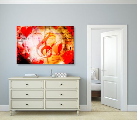 КАРТИНА НА ПЛАТНО – ЛЮБОВ КЪМ МУЗИКАТА - КАРТИНИ ЛЮБОВ - КАРТИНИ