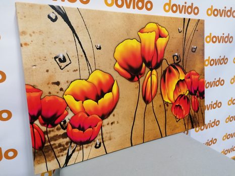 SLIKA RDEČ POLJSKI MAK V ETNO PRIDIHU - ABSTRAKTNE SLIKE - SLIKE