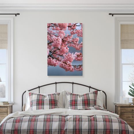 CANVASTAVLA SKIRA GRENAR MED ROSA BLOMMOR - BLOMTAVLOR - TAVLOR