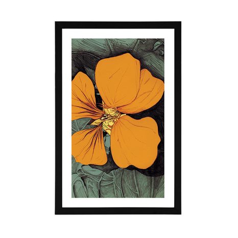 POSTER MIT PASSEPARTOUT BUNTE KAPUZINERKRESSE - MOTIVE AUS UNSERER WERKSTATT - POSTER