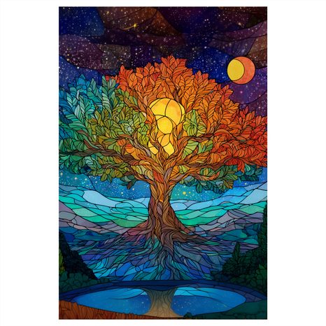 OBRAZ KOUZELNÁ NOC A STROM ŽIVOTA - OBRAZY STROMY ŽIVOTA - OBRAZY