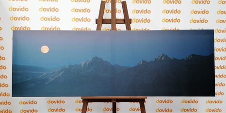 QUADRO SU TELA – LUNA PIENA SOPRA LE MONTAGNE - QUADRI DI NATURA E PAESAGGIO - STAMPE E QUADRI