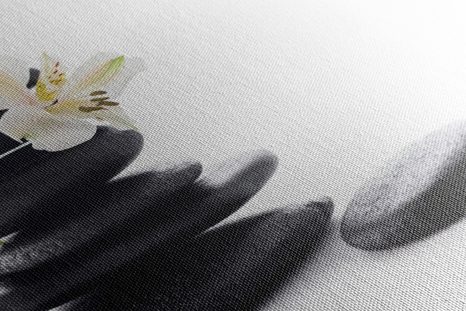 WANDBILD ZEN-STEINE MIT LILIE - BILDER MIT FENG SHUI-MOTIVEN - BILDER