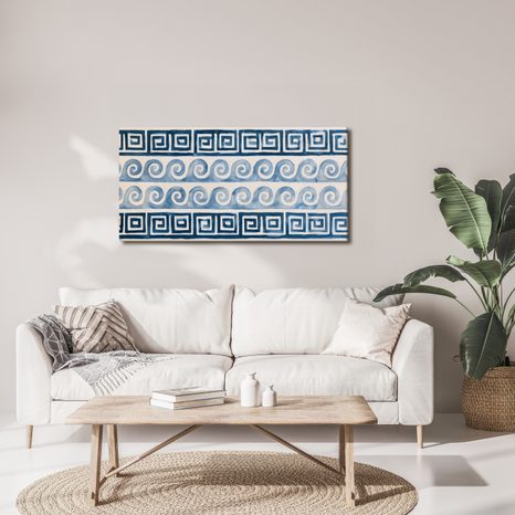TABLEAU SUR TOILE – SPIRALES MARINES EN BLEU - TABLEAUX PAR THÈME - TABLEAUX