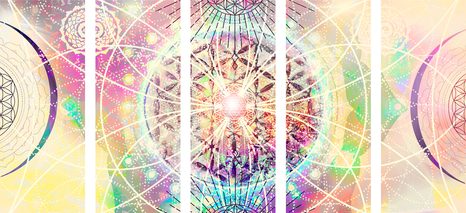 5-RÉSZES KÉP MANDALA ÉRDEKES KIVITELBEN - FENG SHUI KÉPEK - KÉPEK