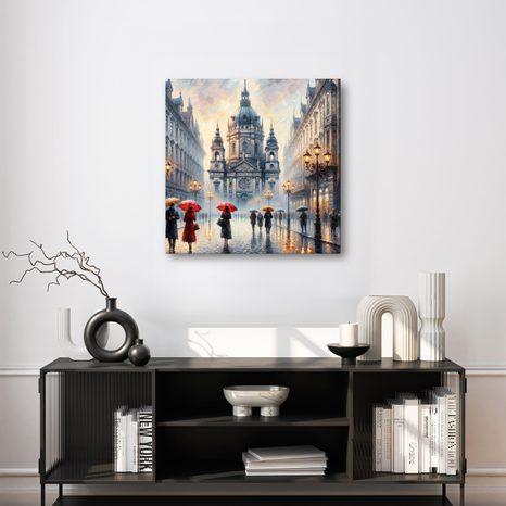 OBRAZ KATEDRÁLA V DEŠTI - OBRAZY MĚSTA - OBRAZY