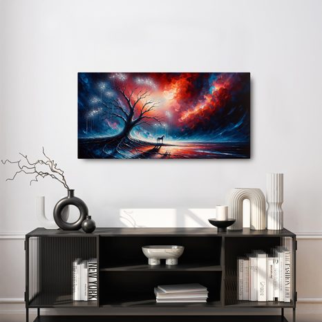 OBRAZ MYSTICKÝ STROM ŽIVOTA A KŮŇ - OBRAZY STROMY ŽIVOTA - OBRAZY