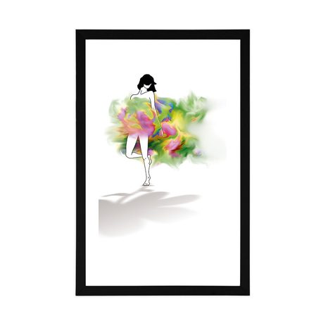 POSTER MIT PASSEPARTOUT MÄDCHEN IM MÄRCHENKLEID - FRAUEN - POSTER