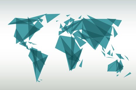 OBRAZ GEOMETRICKÁ MAPA SVĚTA - OBRAZY MAPY - OBRAZY