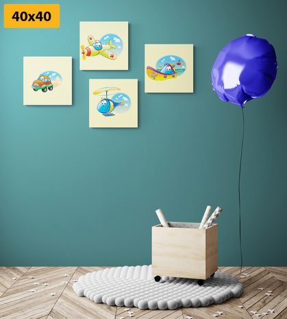 SET OBRAZŮ ROZTOMILÉ DOPRAVNÍ PROSTŘEDKY - SESTAVY OBRAZŮ - OBRAZY