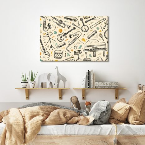 WANDBILD MUSIKINSTRUMENTE IN HARMONIE - MUSIKBILDER - BILDER