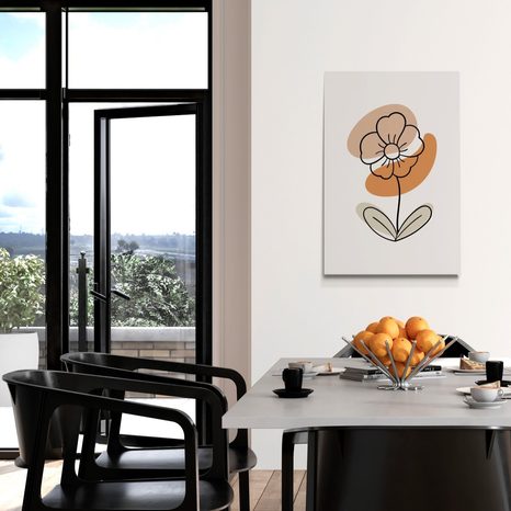 OBRAZ MINIMALISTICKÝ KVET NA BIELOM POZADÍ NO4 - OBRAZY KVETOV - OBRAZY