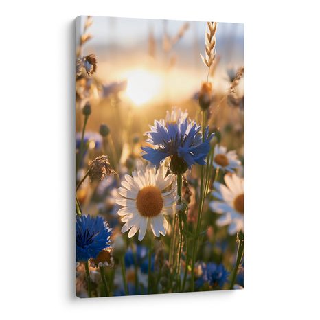 CANVASTAVLA PRÄSTKRAGAR OCH BLÅKLINT I SOLEN - BLOMTAVLOR - TAVLOR