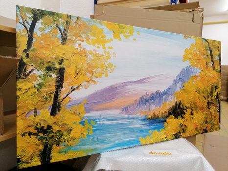 OBRAZ OLEJOMALBA HORSKÉHO JEZERA - OBRAZY PŘÍRODY A KRAJINY - OBRAZY