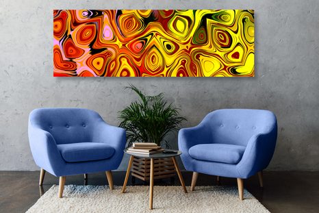 KÉP KREATÍV MŰVÉSZET PIROS ÉS SÁRGA SZÍNEKBEN - ABSZTRAKT KÉPEK - KÉPEK