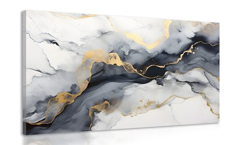 CANVAS PRINT GRAY MARBLE - MARBLE PICTURES - PICTURES