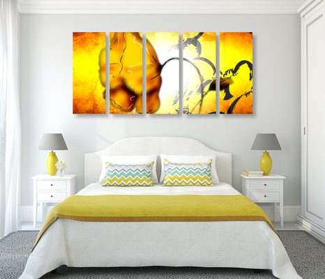 5-RÉSZES KÉP ETNO VIRÁG - VIRÁGMINTÁS KÉPEK - KÉPEK