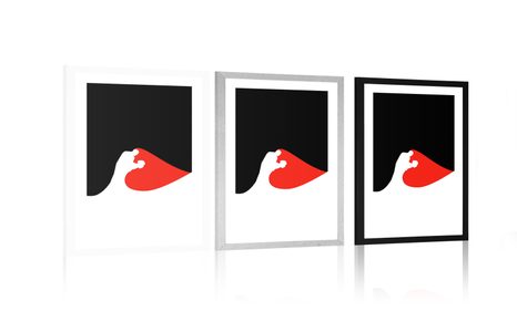 PLAGÁT S PASPARTOU ŠŤASTIE DVOCH ĽUDÍ - MOTÍVY Z NAŠEJ DIELNE - PLAGÁTY