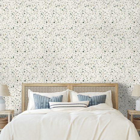 SAMOLEPÍCÍ TAPETA JEMNÝ ZELENÝ TERRAZZO VZOR - VZOROVANÉ TAPETY - TAPETY