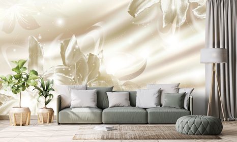 WALLPAPER GOLDEN LILY OF LUXURY - WALLPAPERS LILIES - WALLPAPERS