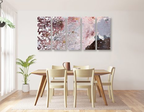 TABLOU 5-PIESE ABSTRACȚIA ÎN TONURI FINE - TABLOURI ABSTRACTE - TABLOURI
