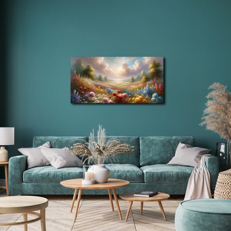 WANDBILD SONNIGES BLUMENTAL - WANDBILDER FELDER UND WIESEN - BILDER