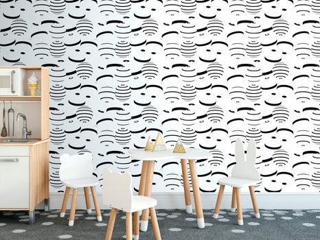 SAMOLEPÍCÍ TAPETA ČERNOBÍLÉ ZAJÍMAVÉ VZORY - SAMOLEPÍCÍ TAPETY - TAPETY