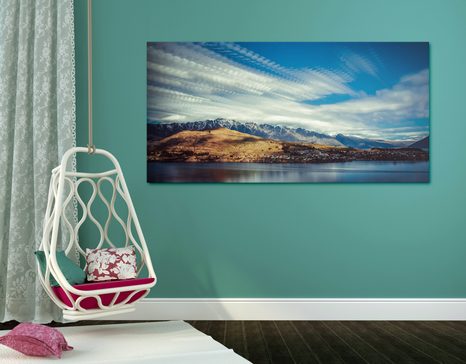 WANDBILD UNTERGEHENDE SONNE ÜBER DEM SEE - BILDER VON NATUR UND LANDSCHAFT - BILDER