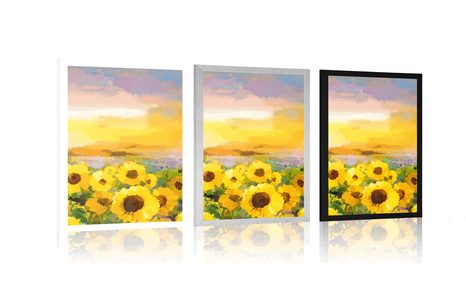 PLAKÁT SLUNEČNICOVÉ POLE - KVĚTINY - PLAKÁTY