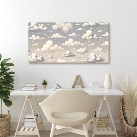 WANDBILD MÄRCHENHAFTER HIMMEL MIT WOLKEN - BILDER FÜR KINDER - BILDER