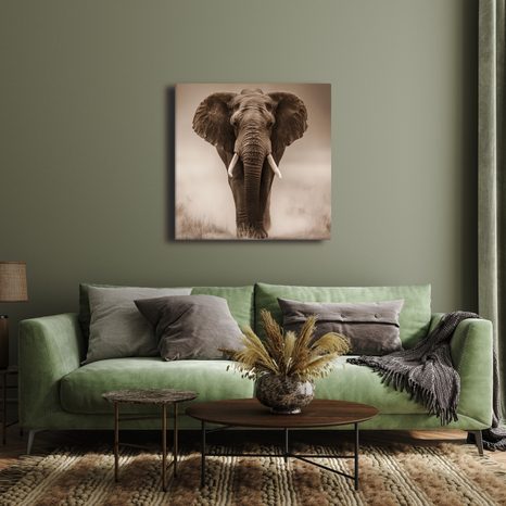 OBRAZ AFRICKÝ SLON V MLZE - OBRAZY SLONI - OBRAZY