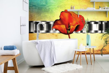 SAMOLEPÍCÍ TAPETA ABSTRAKTNÍ VLČÍ MÁK - SAMOLEPÍCÍ TAPETY - TAPETY