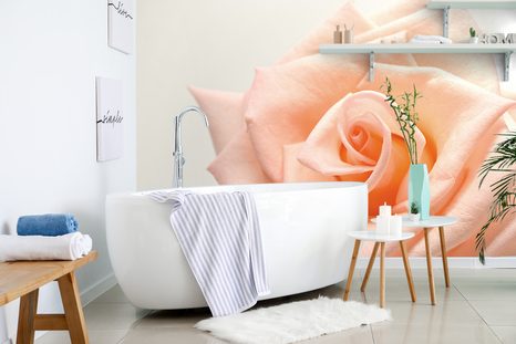 SELF ADHESIVE WALL MURAL ROSE IN A PEACH SHADE - SELF-ADHESIVE WALLPAPERS - WALLPAPERS