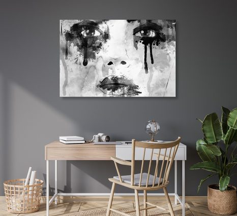 KÉP DIVATOS HÖLGY FEKETE FEHÉRBEN - FEKETE-FEHÉR KÉPEK - KÉPEK