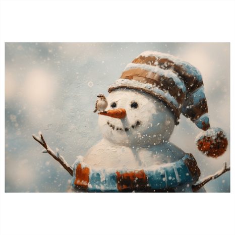 VÁNOČNÍ OBRAZ RADOSTIVÝ SNĚHULÁK - VÁNOČNÍ A ZIMNÍ OBRAZY - OBRAZY