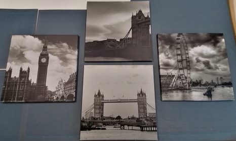 SET DI QUADRI – LONDRA MISTERIOSA IN BIANCO E NERO - COLLEZIONI DI QUADRI - STAMPE E QUADRI