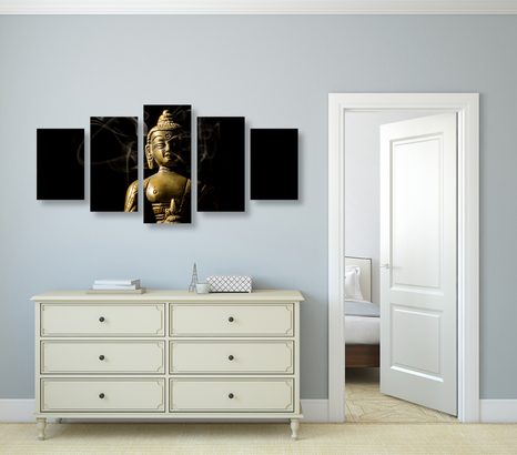 5-DÍLNÝ OBRAZ SOCHA BUDDHY - OBRAZY FENG SHUI - OBRAZY